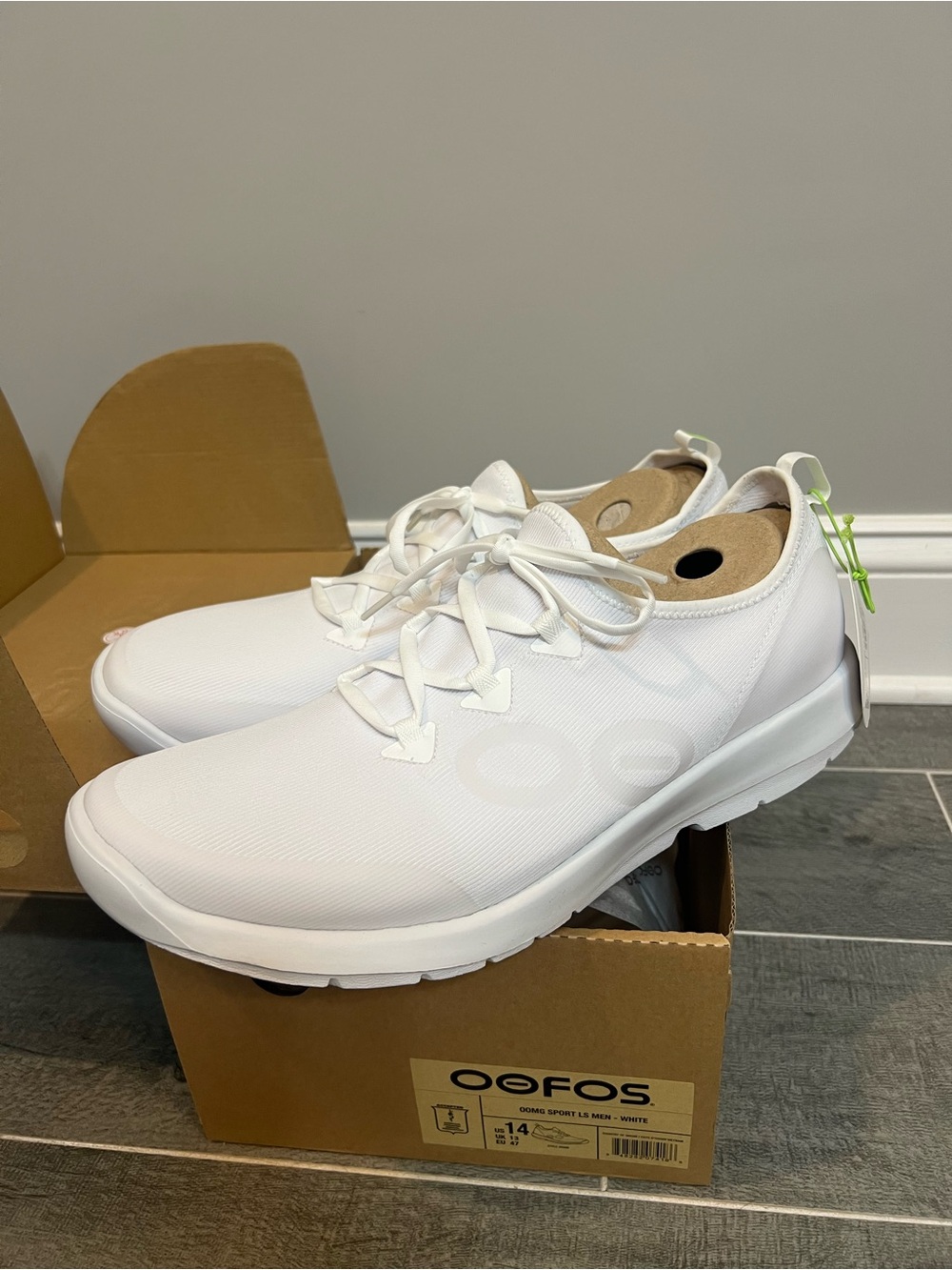 OOFOS OOMG sport LS All-White Slip-On Athletic Shoes